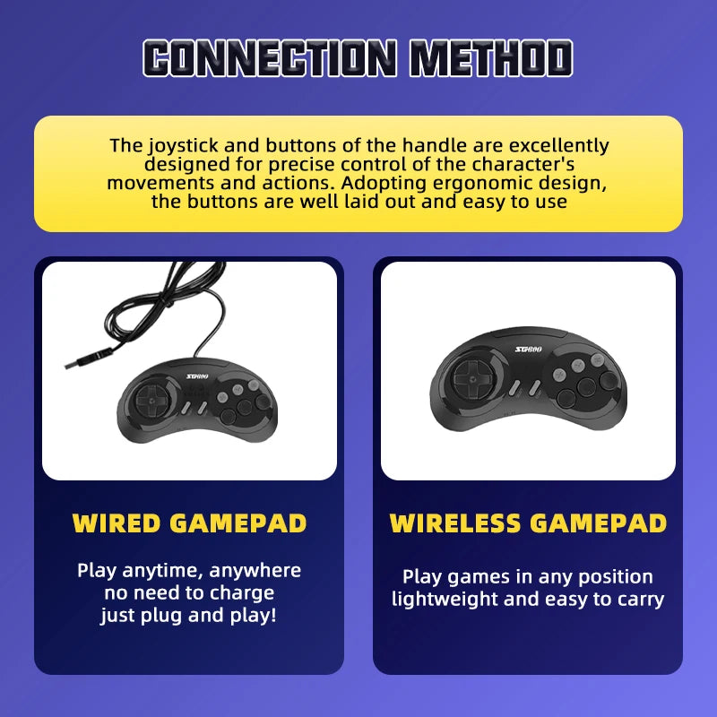 VILCORN Game Stick 4k TV HD Out, consola de juegos Retro clásica para Sega Nes Dendy, controlador inalámbrico, Gamepad, soporte para 2 jugadores