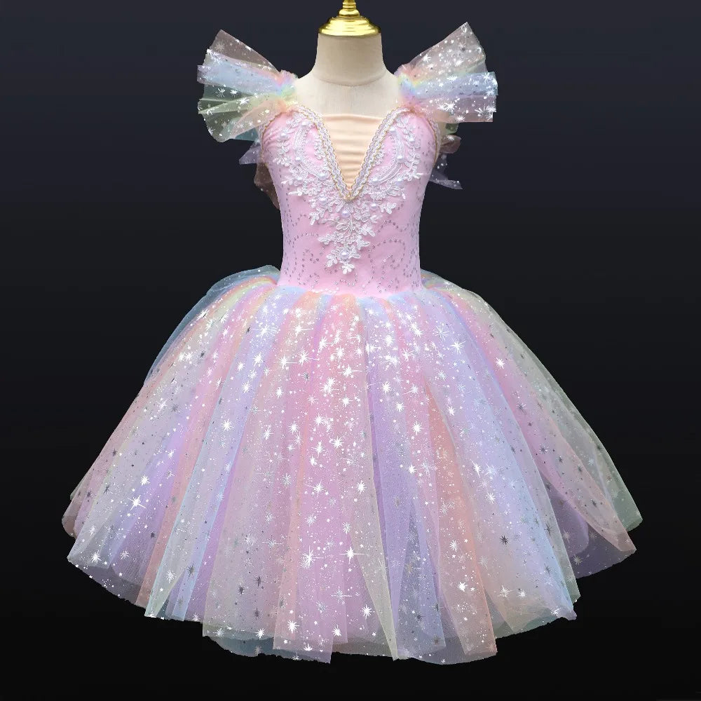 Vestido de Ballet Tutú para Niñas, Traje de Bailarina Infantil