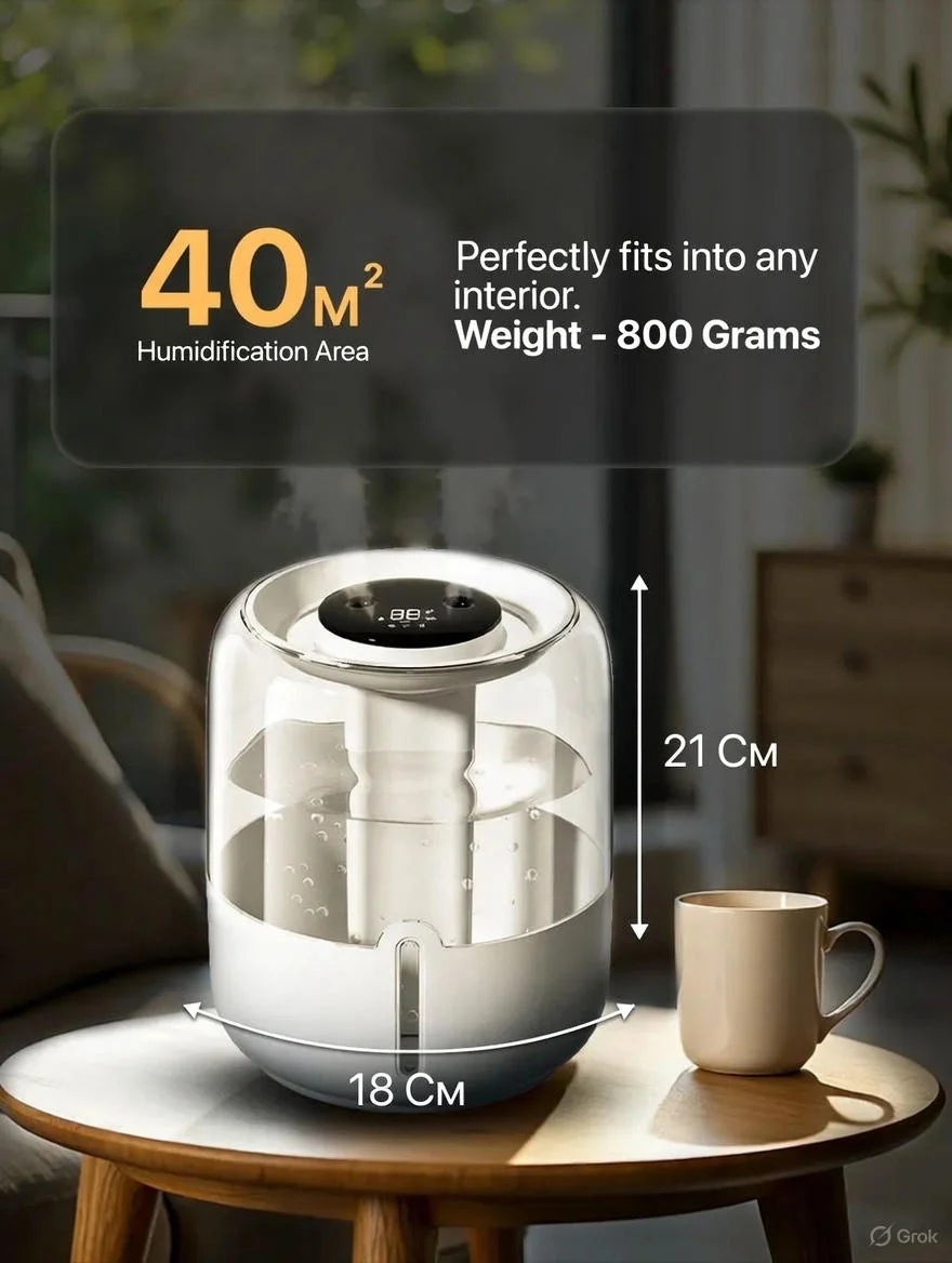 Humidificador Grande 4.8L Difusor de Aroma USB