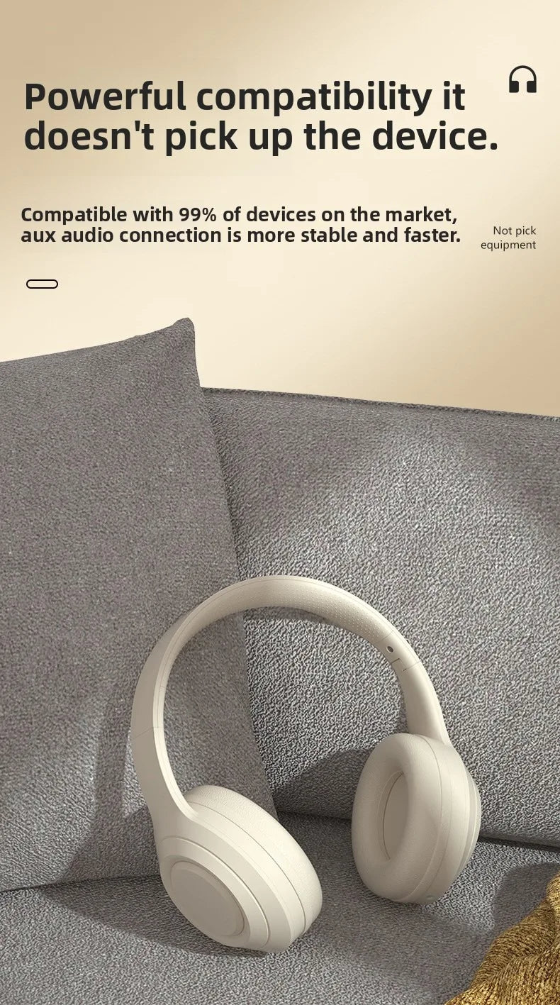Auriculares Estéreo HIFI Inalámbricos Bluetooth, Auriculares Deportivos para Juegos con Micrófono HD, Compatibles con TF/AUX, Reducción de Ruido
