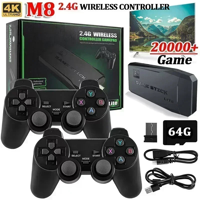 Nueva consola de videojuegos M8 elegante para adultos y niños, 520 juegos, USB inalámbrico dual P, HDMI de alta definición 2.4G