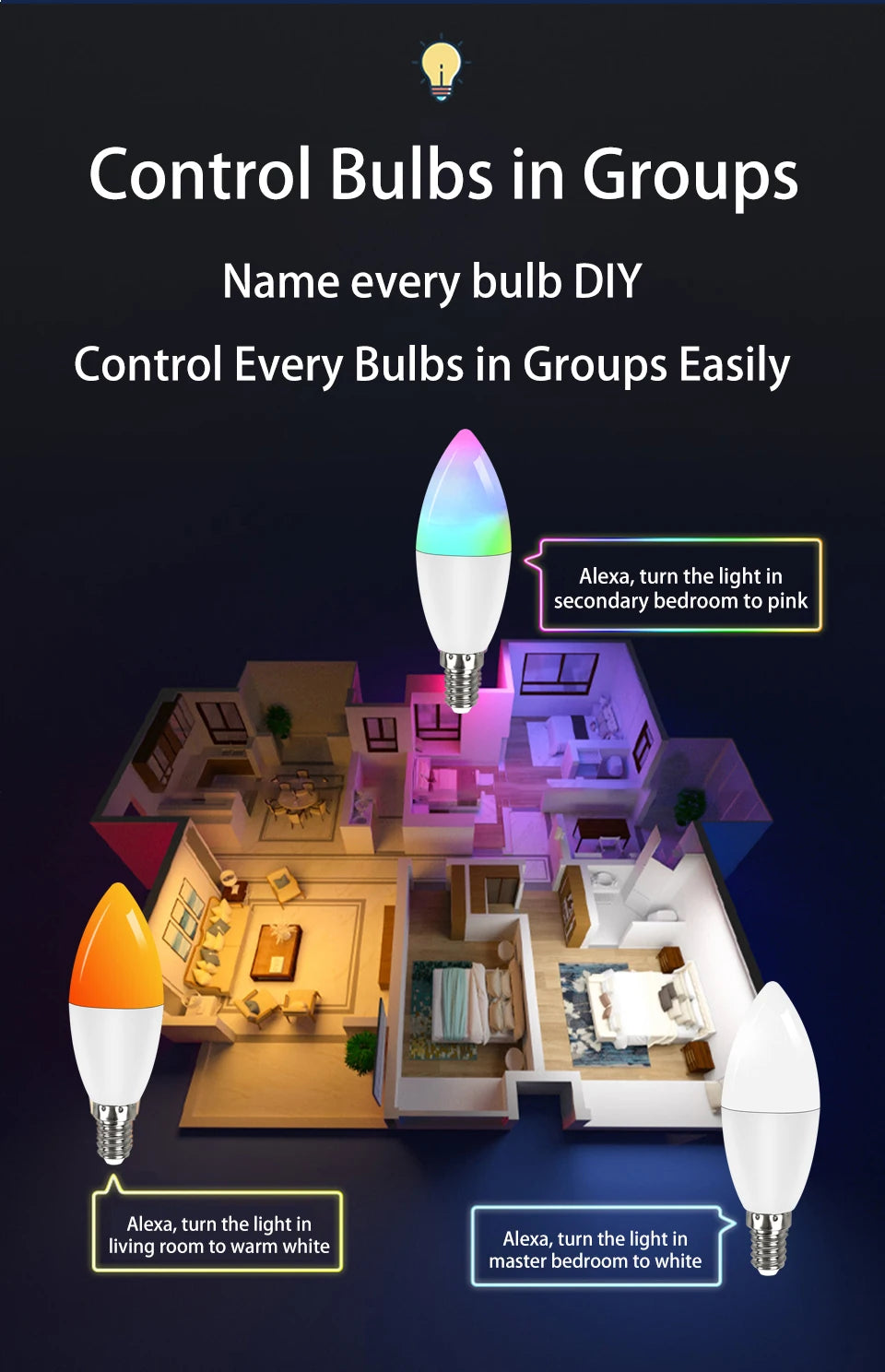 Bombilla LED Inteligente Tuya WiFi RGB Regulable