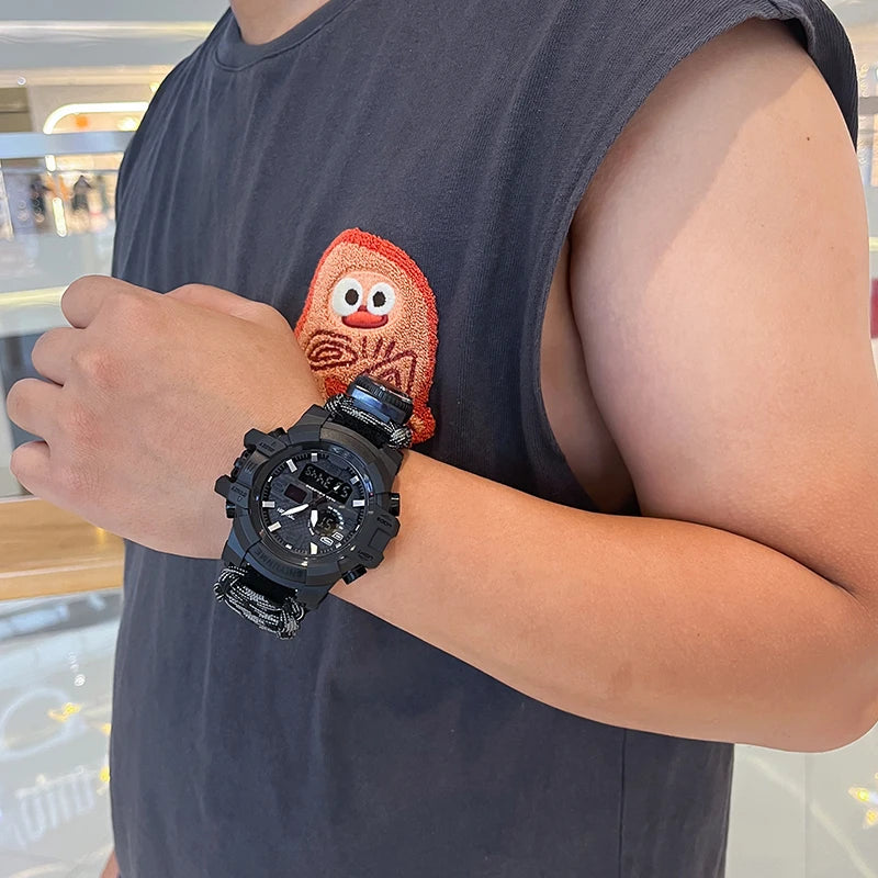 Reloj Digital Deportivo con Brújula y LED para Hombre, Resistente al Agua