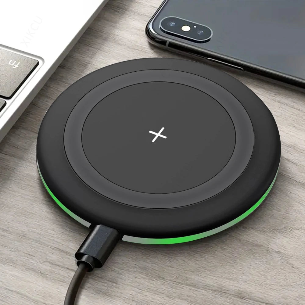 Mini Cargador Inalámbrico Magnético de 15W para Magsafe iPhone 17 16 15 14 13 12 Pro Max Samsung, Base de Carga Rápida con LED e Imán para Teléfono
