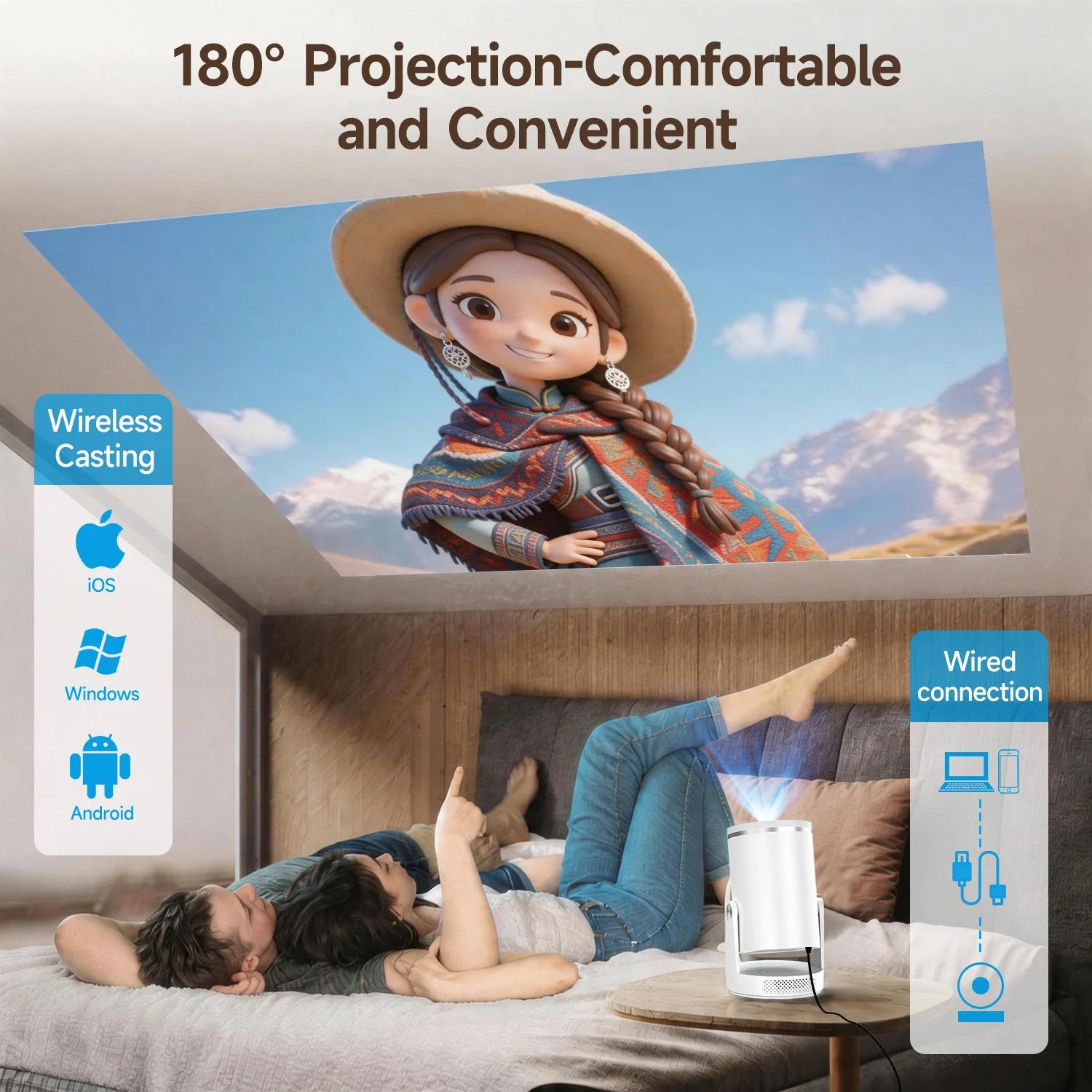 Proyector Magcubic HY320Pro Nativo 1080P con Enfoque Automático, Full HD, Android 14, Cine en Casa Portátil, Control por Voz, Actualización del HY300 Pro