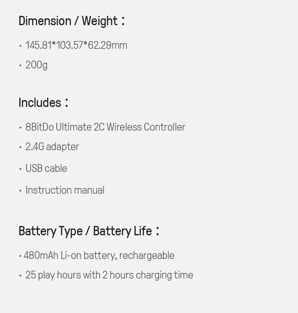 Controlador de juegos inalámbrico 8BitDo Ultimate 2C para PC, Windows 10, 11, Steam Deck, Raspberry Pi, accesorios para mando Android