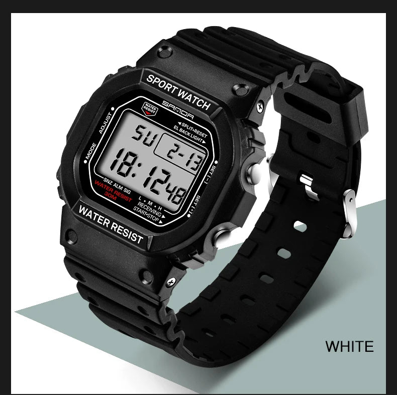 Reloj Digital Deportivo SANDA 329 para Hombre, LED, Resistente al Agua
