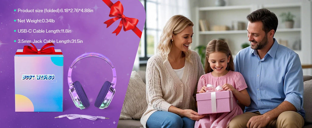Auriculares Bluetooth Infantiles Plegables para Viajes