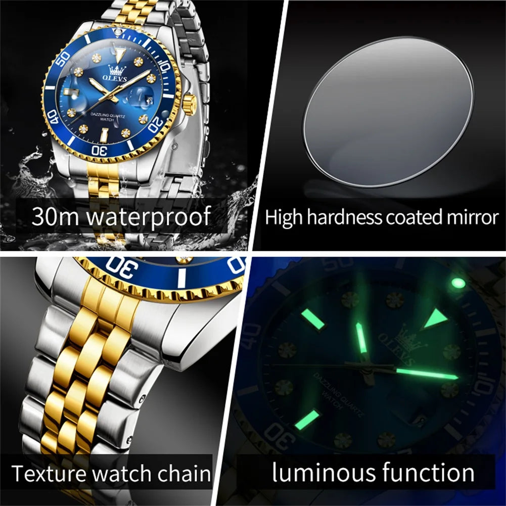 Reloj de Cuarzo de Lujo OLEVS para Hombre con Fecha Luminosa