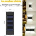 Luces solares de pared para exteriores, lámpara Solar de montaje en pared cálida/blanca para porche, iluminación arriba y abajo para jardín, paisaje de la calle, balcón y Patio