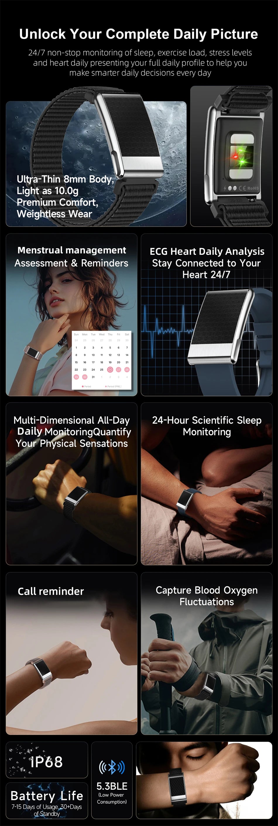 Pulsera Inteligente con ECG Monitor de Salud 2026