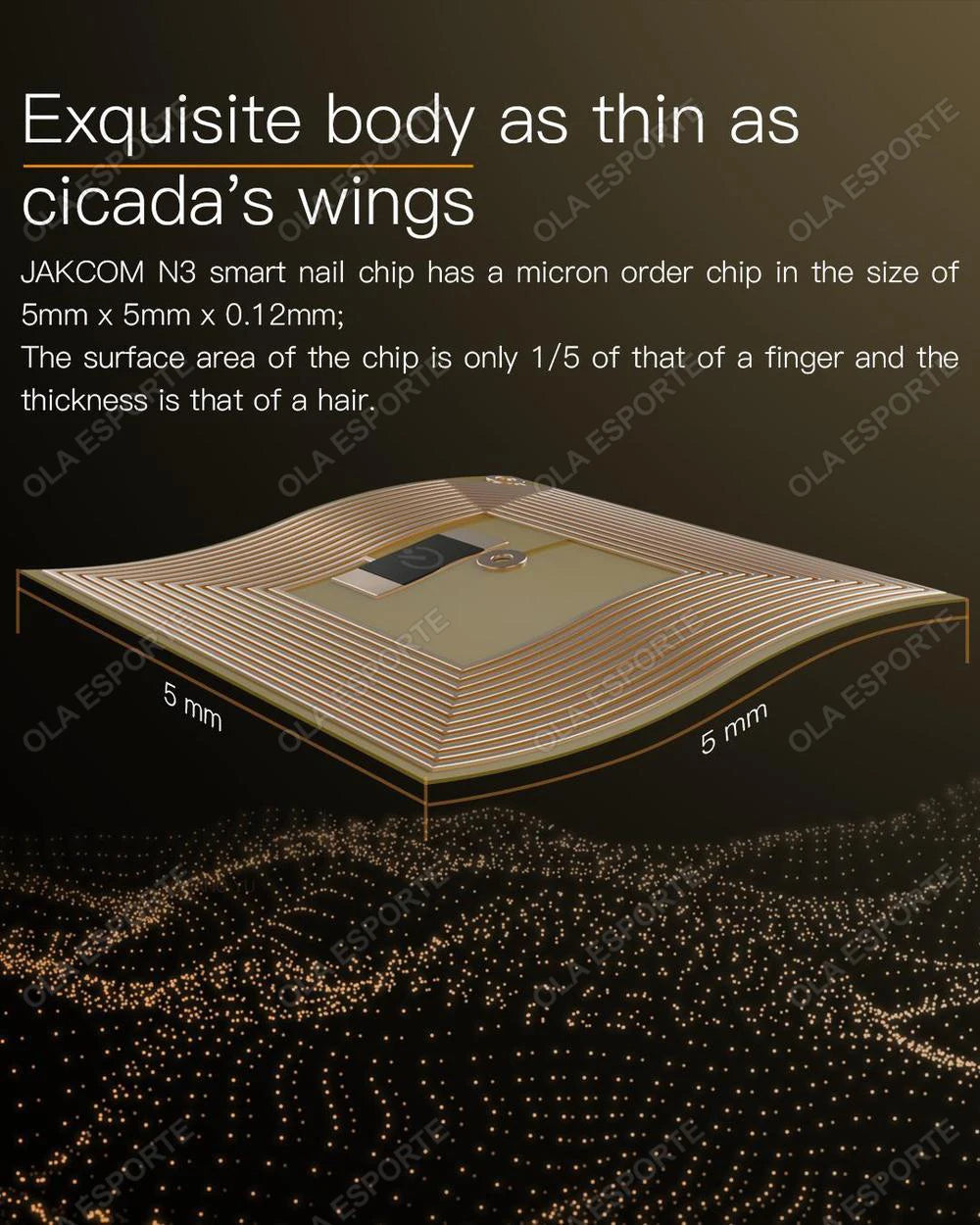Chip de Uñas Inteligente NFC Rastreador GPS SOS