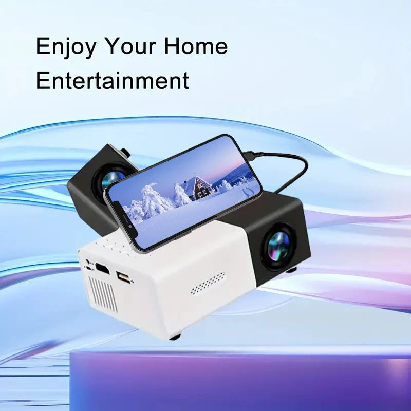 El mini proyector HD portátil YG300 es adecuado para proyectores domésticos, exteriores y portátiles, compatible con enlaces USB, HDMI y tarjetas SD