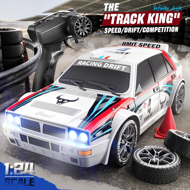 2025 4WD RC Car escala 1:24 tracción en las cuatro ruedas Drift con dos configuraciones de velocidad 20 km/h luz LED juguetes para niños recargable SG204PRO