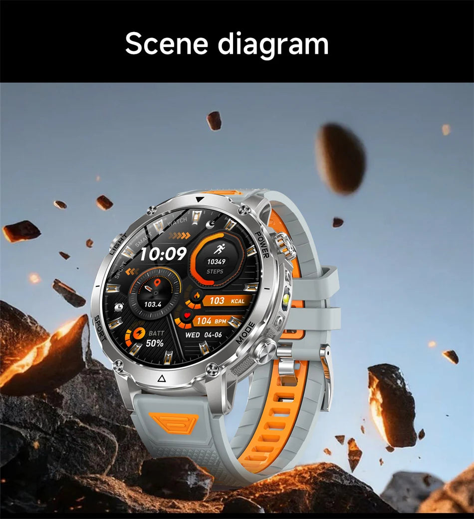 Reloj Inteligente Deportivo con Linterna LED IPX8