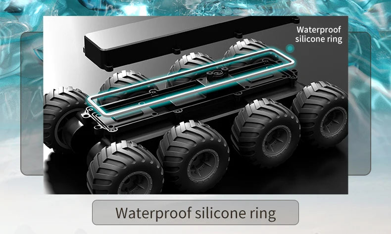    JJRC Q137 8x8 2,4G coche de Control remoto 8wd vehículo acrobático anfibio todoterreno camión de carreras de velocidad de 8 ruedas juguete sobre orugas impermeable