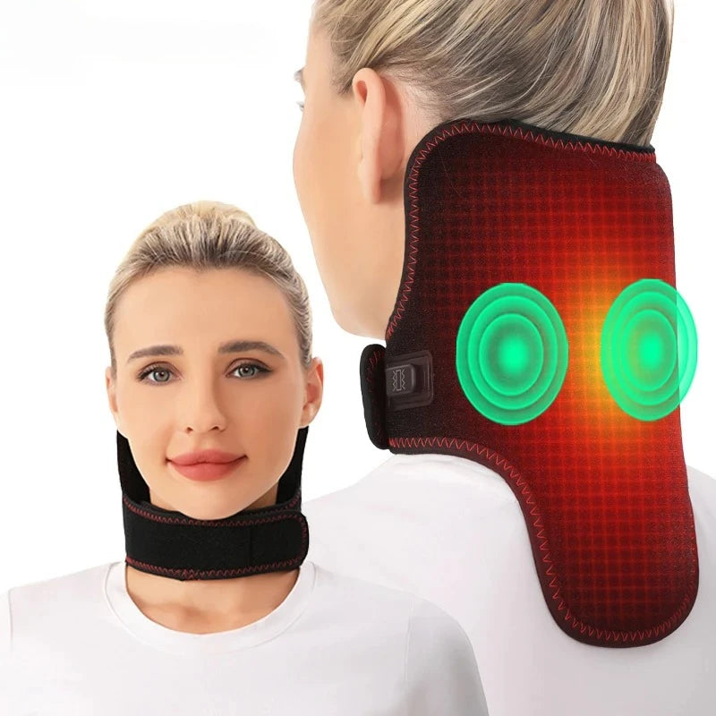 Masajeador Eléctrico Cervical con Calor, 3 Niveles de Masaje, Temporizador, Alivia el Dolor y la Rigidez Cervical, Calor para las Articulaciones, Estimula el Flujo Sanguíneo