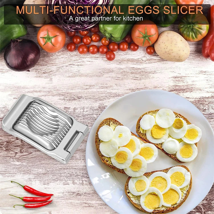 Rebanador de huevos LMETJMA para huevos duros, rebanador de huevos de alambre de acero inoxidable, cortador de cocina, rebanador de setas y fresas JT188