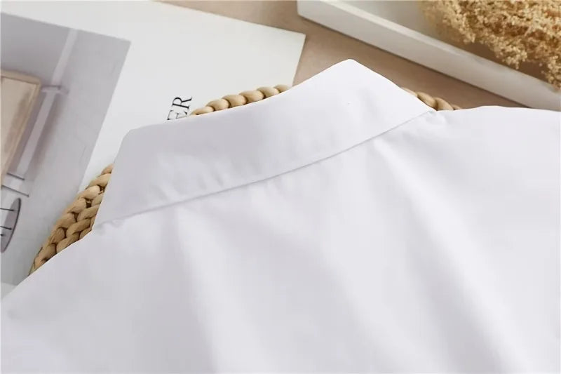 Cuello de Camisa Falso de Talla Única, Elegante y Desmontable con Botones para Estilo de Atuendo en Capas, Accesorio de Moda, Diseño sin Mangas