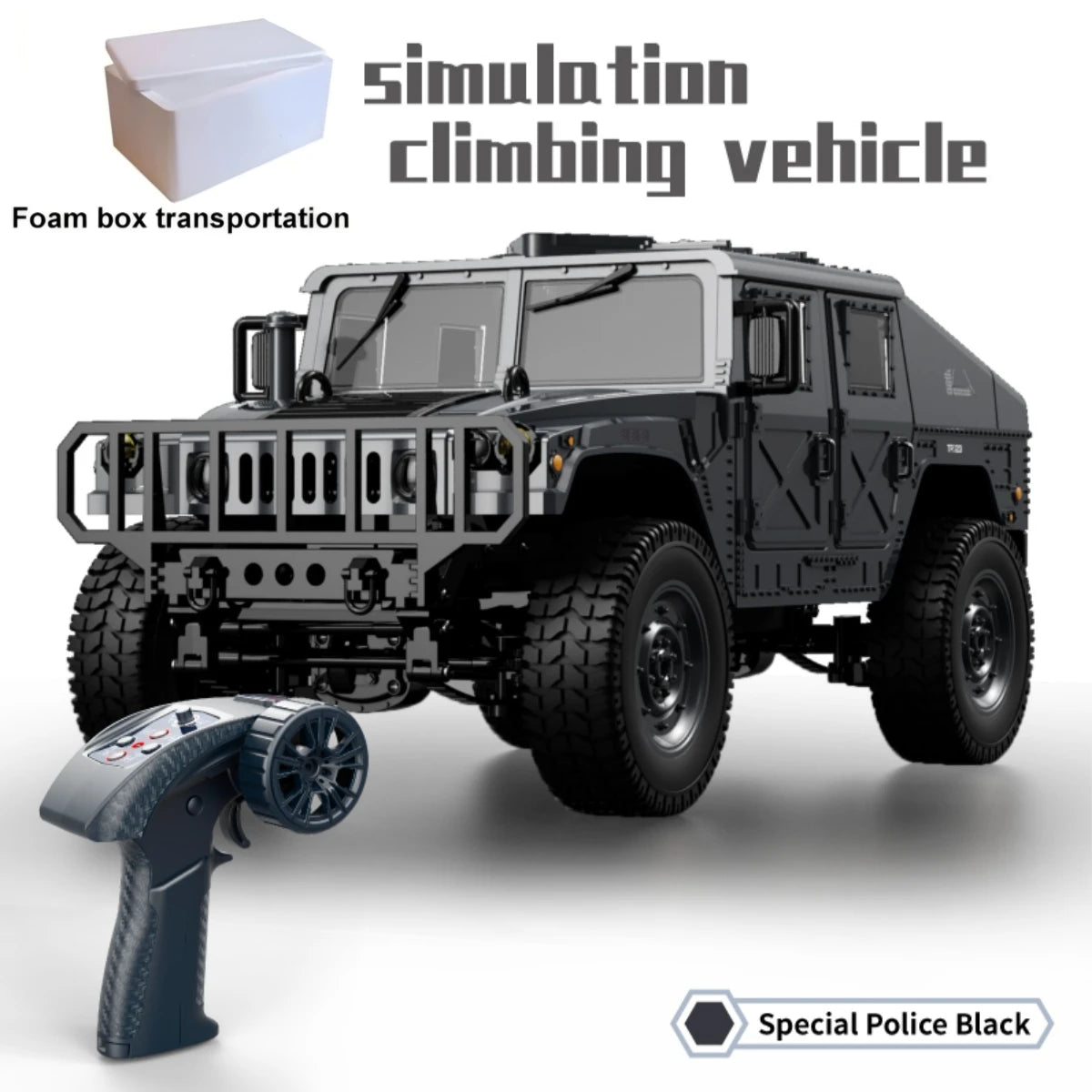 Coche RC Militar Crawler 4WD 2.4G 1:14, Vehículo Todoterreno con Accesorios