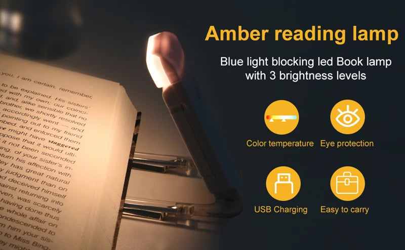 Mini Luz de Lectura LED con Clip, Brillo Ajustable