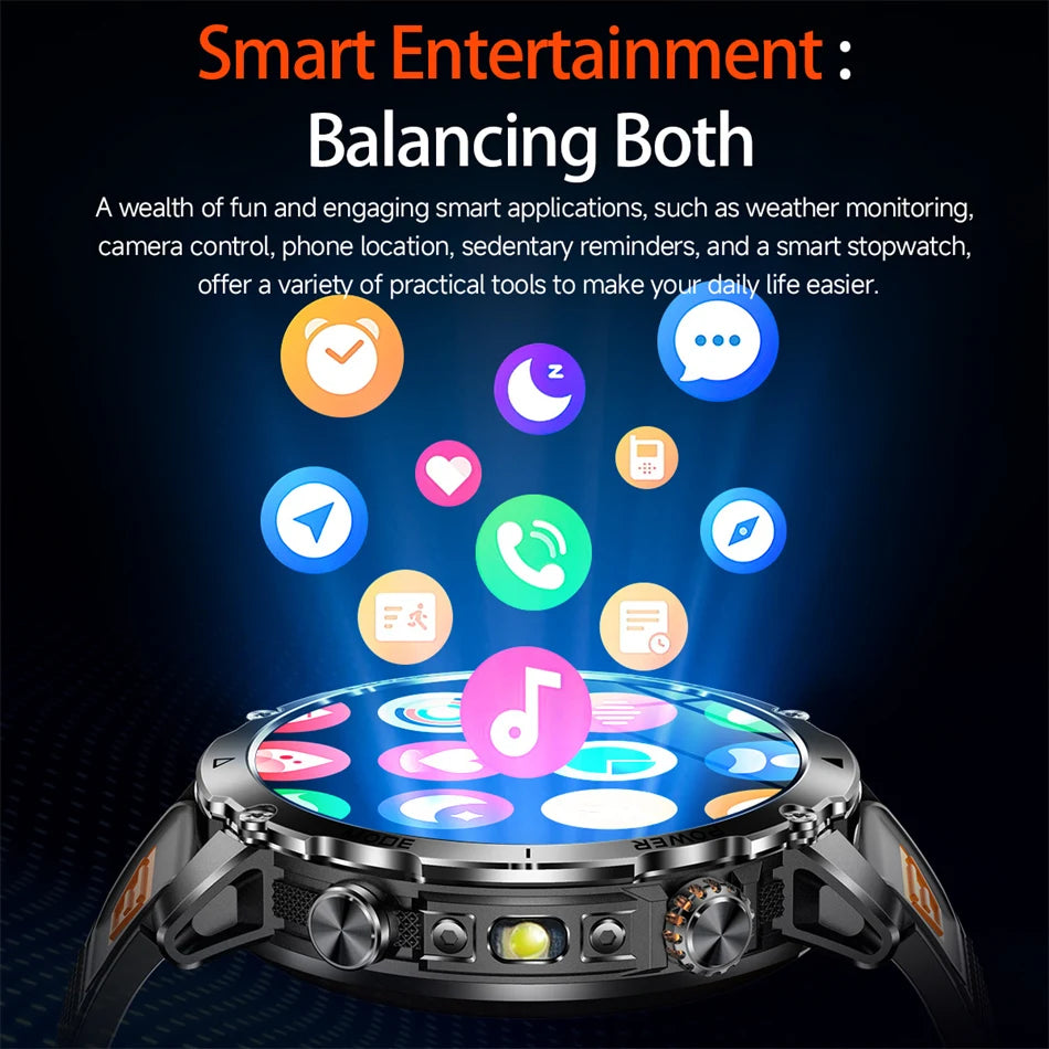 Reloj Inteligente Deportivo con Linterna LED IPX8