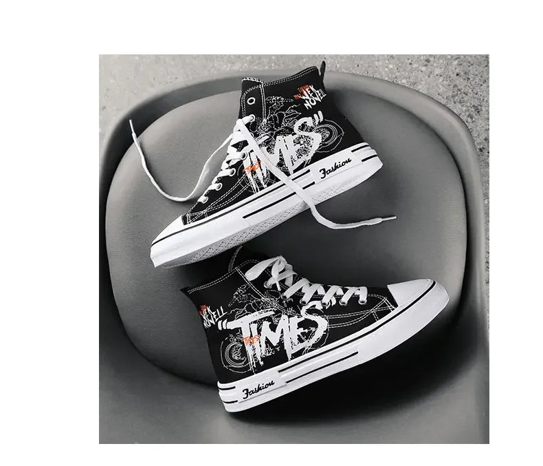 Zapatos de hombre, zapatos de lona vulcanizados, zapatillas altas, zapatos de plataforma informales transpirables, zapatillas deportivas para hombre, Tenis masculinos, zapatillas gruesas