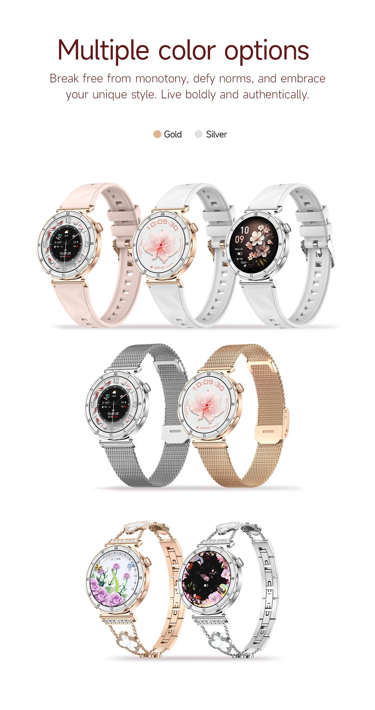 LIGE Reloj Inteligente Ultrafino 6.2mm Mujer