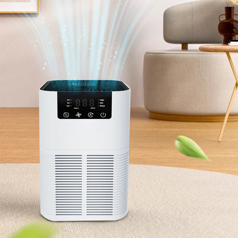 Purificador de aire con filtro HEPA, iones negativos y aromaterapia
