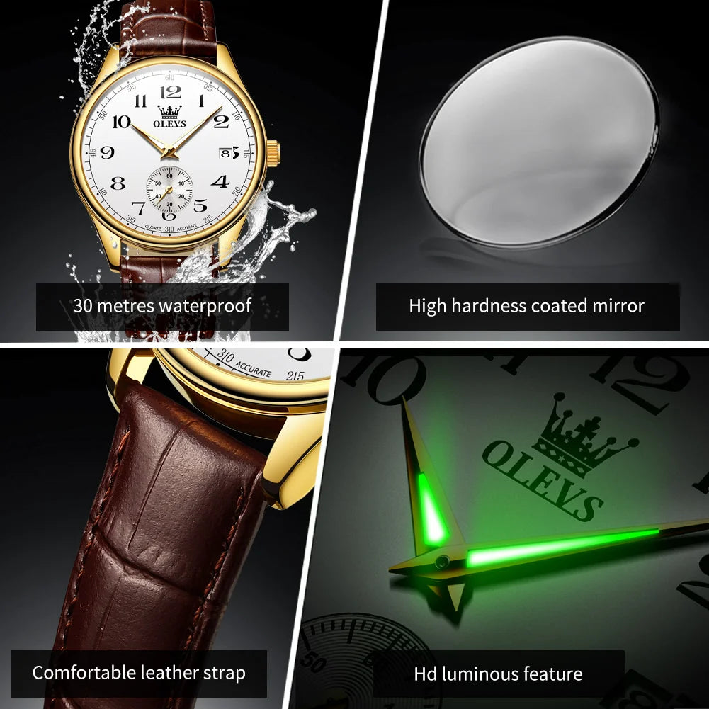 Reloj de Cuarzo OLEVS 3622 para Hombre, Resistente al Agua, Luminoso