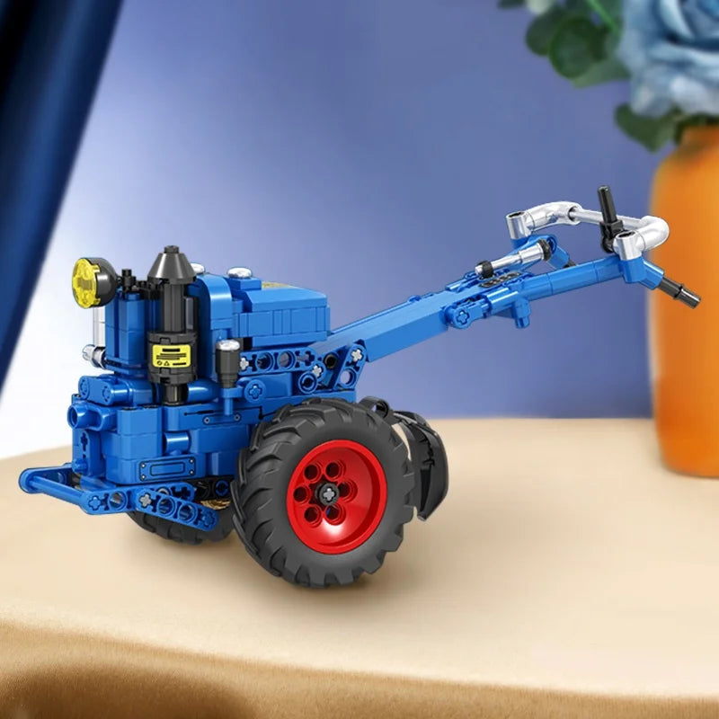 Serie de herramientas de simulación, conjunto de tractor de mano retro, bloques de construcción, detalles 1:10, restauración, diseños móviles, regalo nostálgico para niños