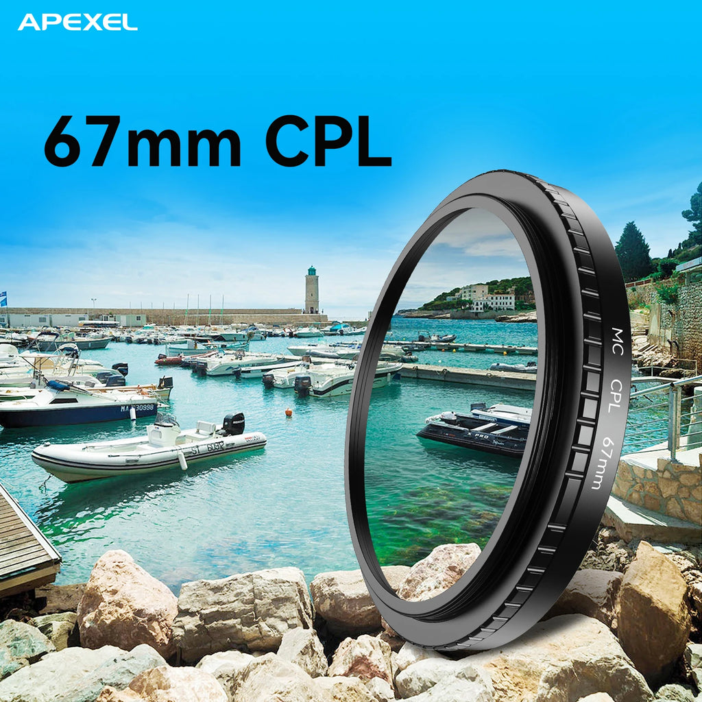 Filtros CPL y ND 32/400 con Clip Universal APEXEL para Móvil y DSLR