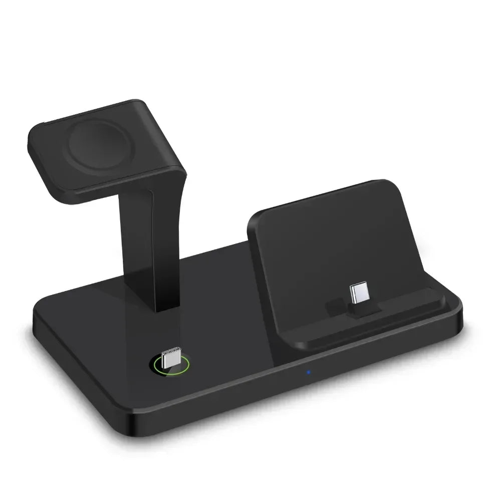 Base de Carga Inalámbrica 3 en 1 de 15W para Samsung S26 S25 S24 Galaxy Watch 8/7/6/5/4 Buds Pro4/3 con Puerto Tipo C, Estación de Carga Rápida
