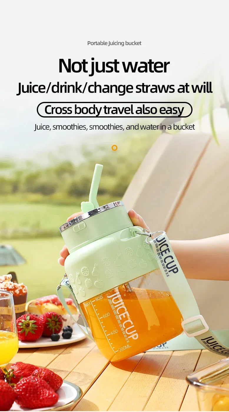 Exprimidor Portátil Eléctrico 800ml — 10 Cuchillas de Acero Inoxidable