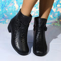 NOVEDAD DE VERANO 2025, botines de tacón medio con suela suave y agujeros a la moda para mujer, zapatos cómodos transpirables Retro