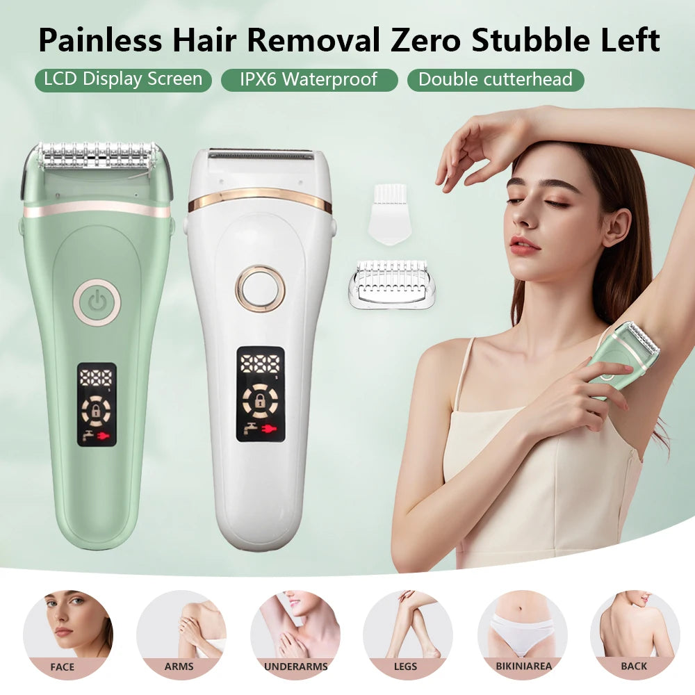 Maquinillas de Afeitar Eléctricas para Mujer, Depiladora Facial, Depilación sin Dolor, Cuchilla de Afeitar Corporal para Brazos, Manos, Piernas, Bikini, Depiladora