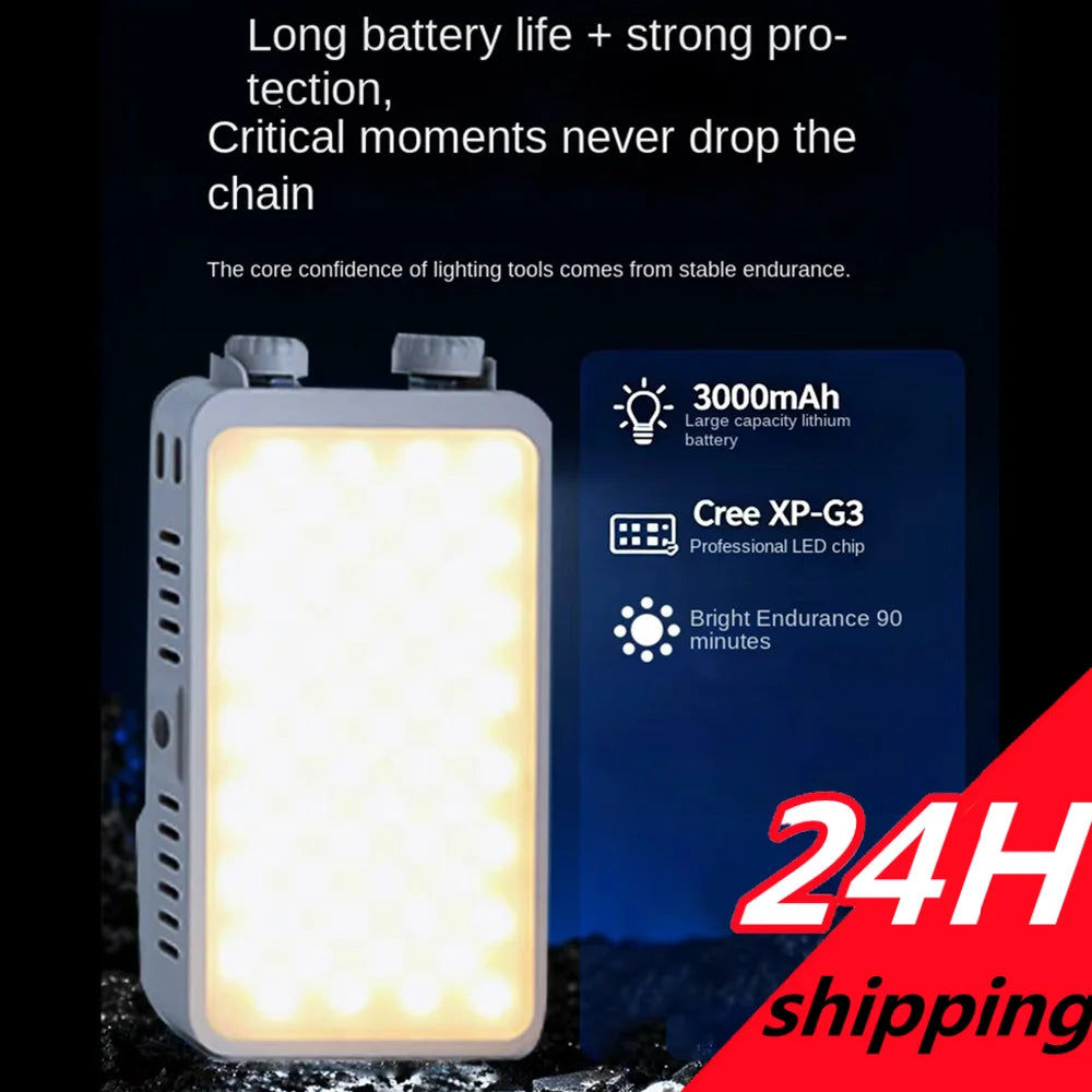 Luz de Belleza de 40W con Ventilador, Luz Superior para Cámara, Luz de Relleno Portátil de Mano, Luz LED para Selfies y Fotografía al Aire Libre