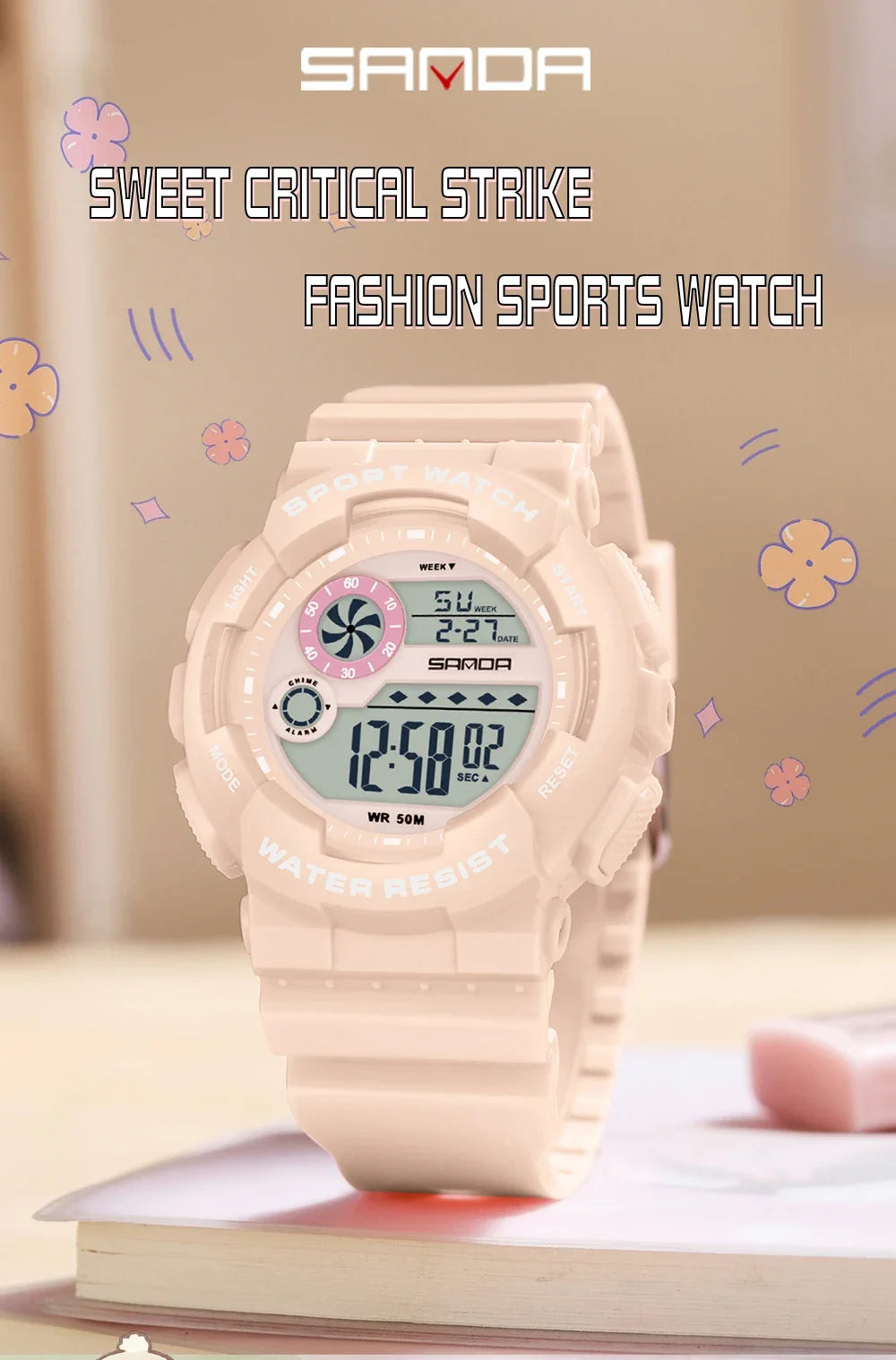 Reloj Digital LED SANDA Deportivo para Mujer