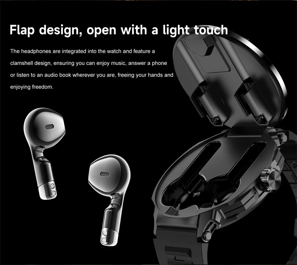 Reloj Inteligente 2 en 1 con Auriculares NFC para Hombre
