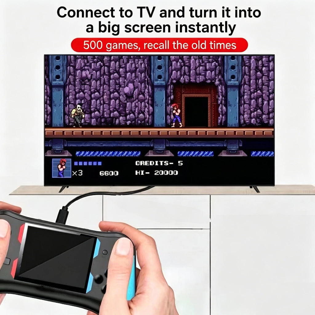 Consola de Juegos Portátil con 500 Juegos, Retro Clásica para Dos Jugadores