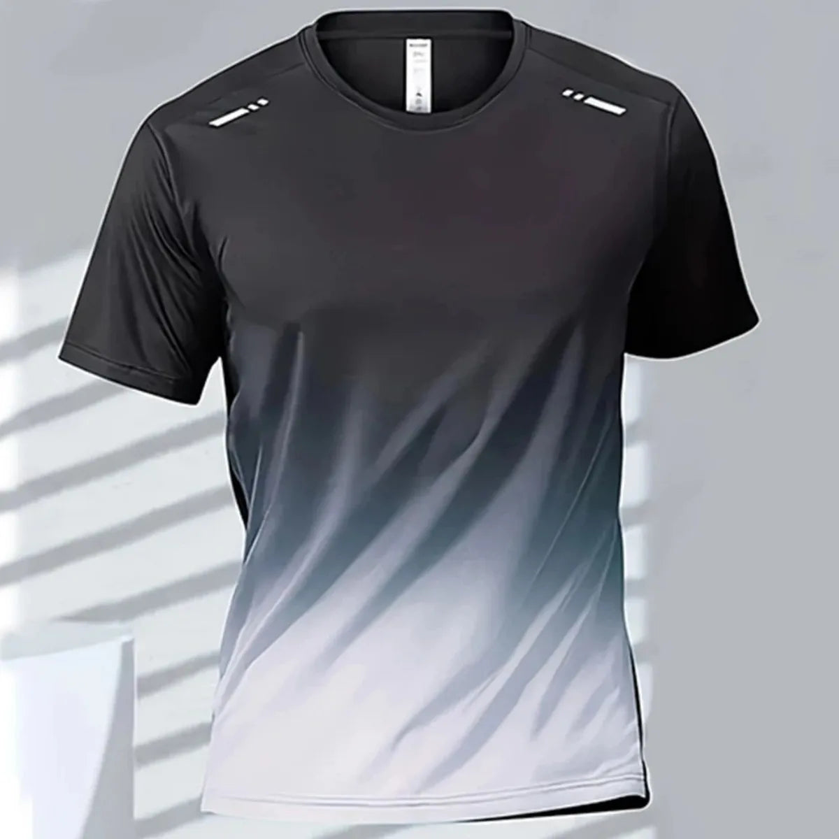 Camiseta Degradada para Hombre, Cuello Redondo, Secado Rápido