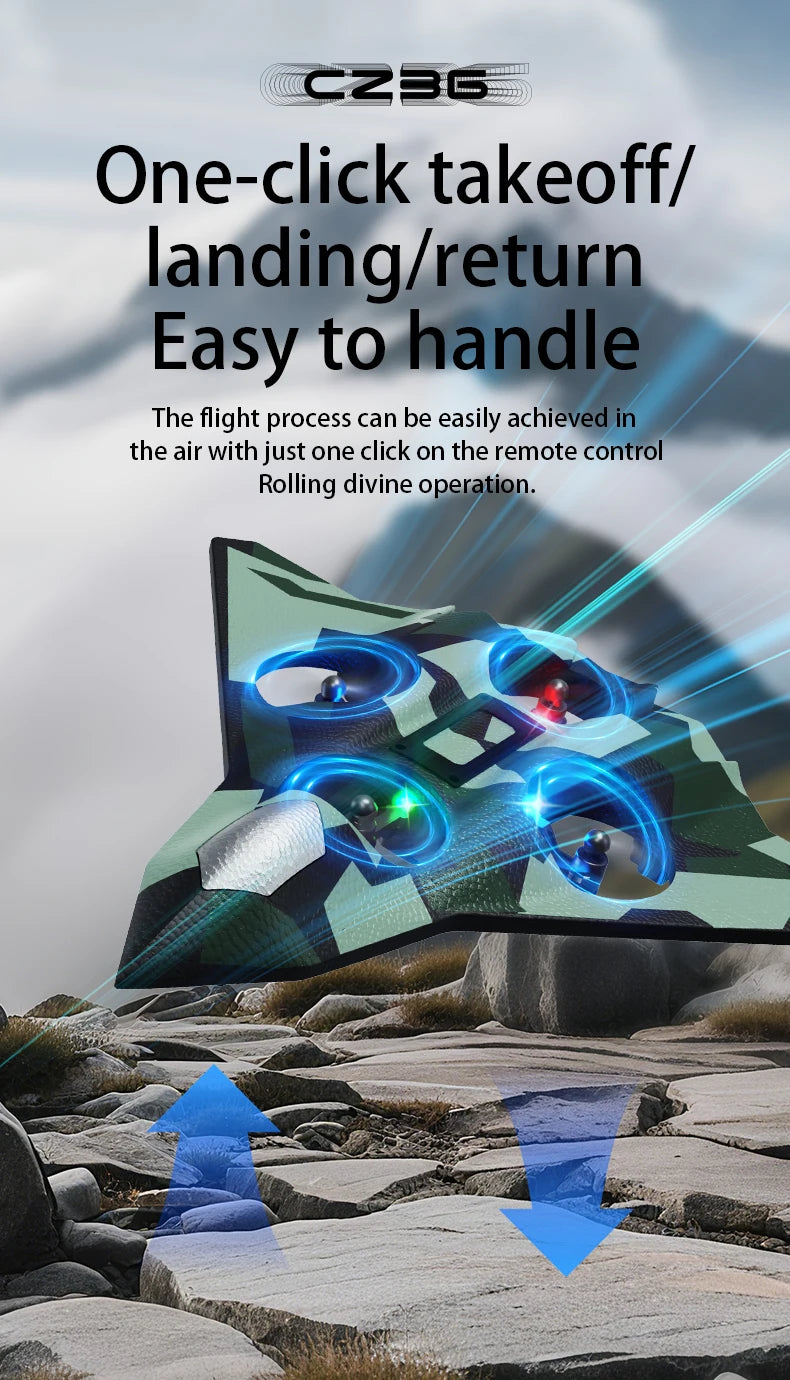 Avión de Combate RC CZ36 con Luces LED, Espuma 2.4G, Control Remoto