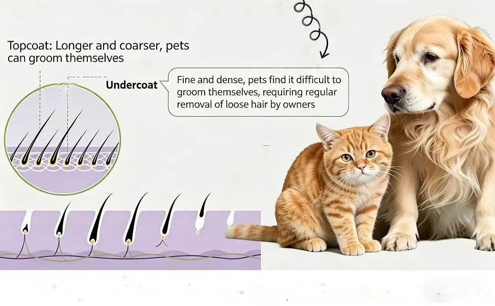 Peine Profesional Curvo para Mascotas, Cepillo Universal para Eliminar el Pelo Suelto de Perros y Gatos, Herramienta para Remover el Subpelo, Fácil de Usar