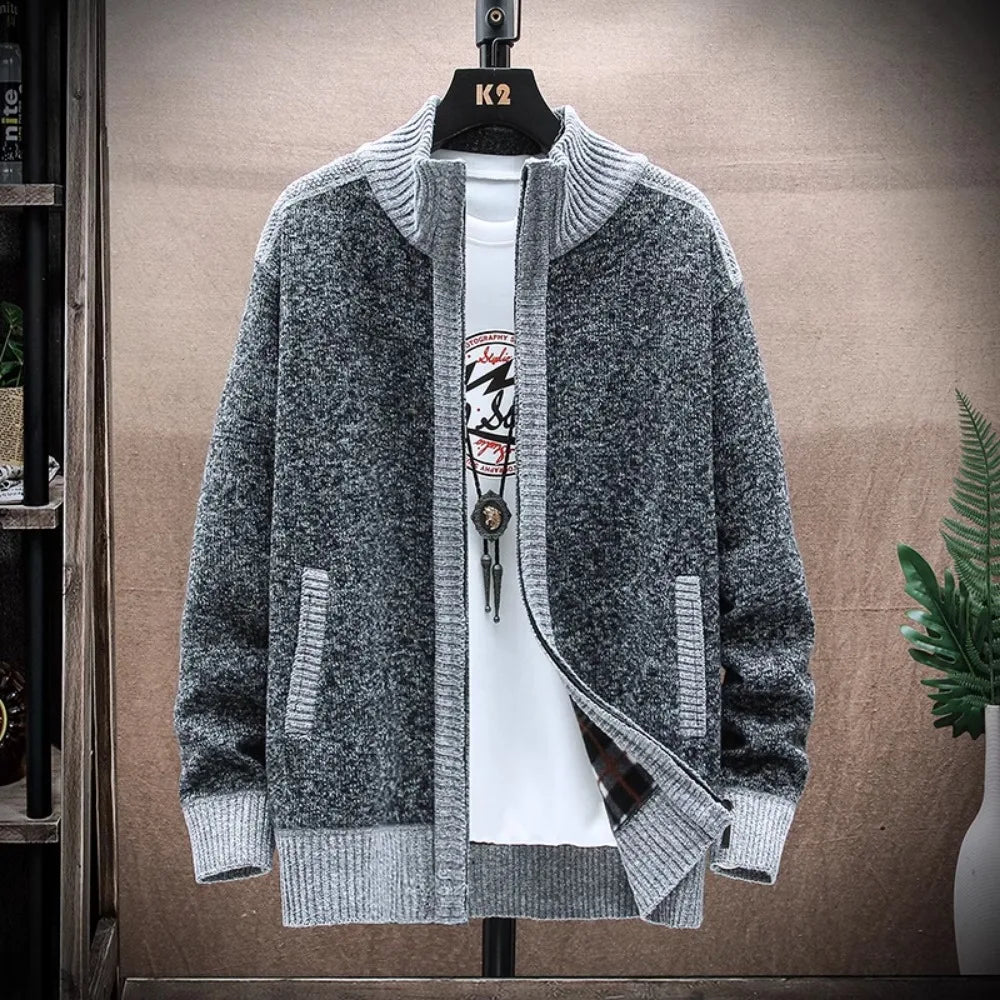 Cárdigan de Punto para Hombre | Cuello Alto con Cremallera