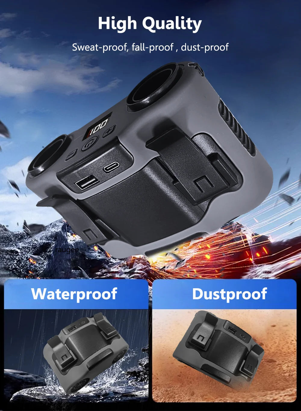 Ventilador de Cintura y Cuello Recargable 20000mAh