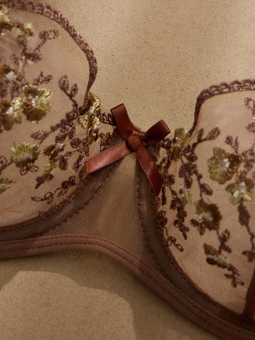 Conjunto de Sujetador y Bragas Ultrafino con Estampado Floral para Mujer