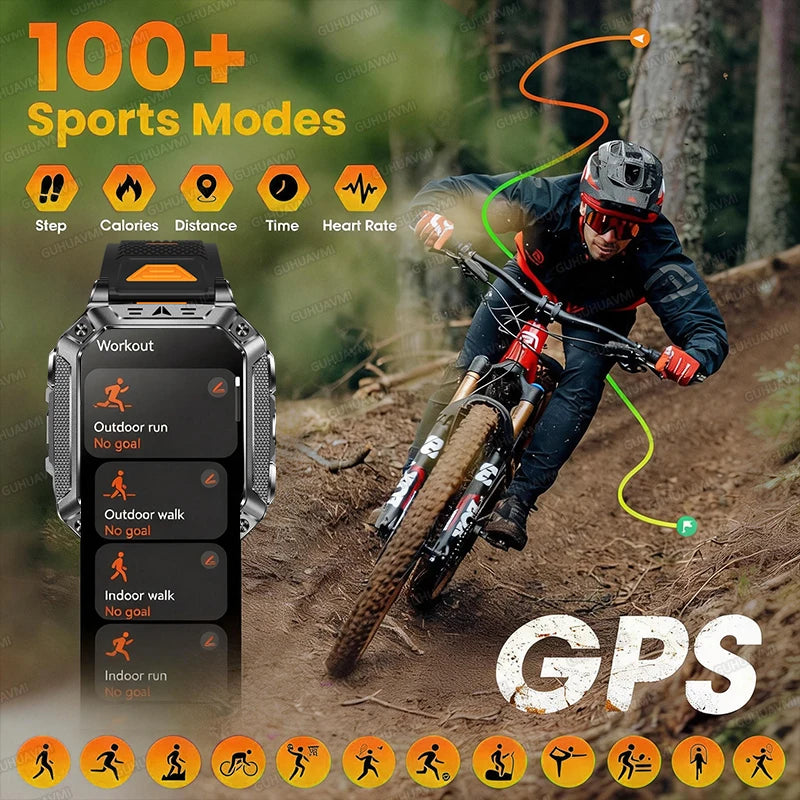 Reloj Inteligente AMOLED con GPS y Bluetooth Hombre