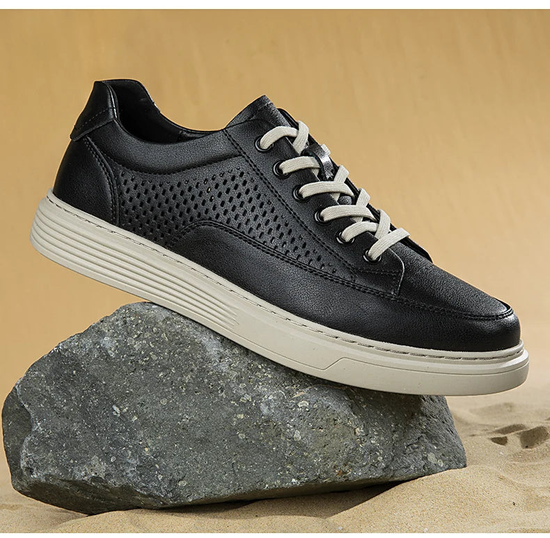Zapatos Casuales de Cuero Genuino para Hombre - Suela Gruesa