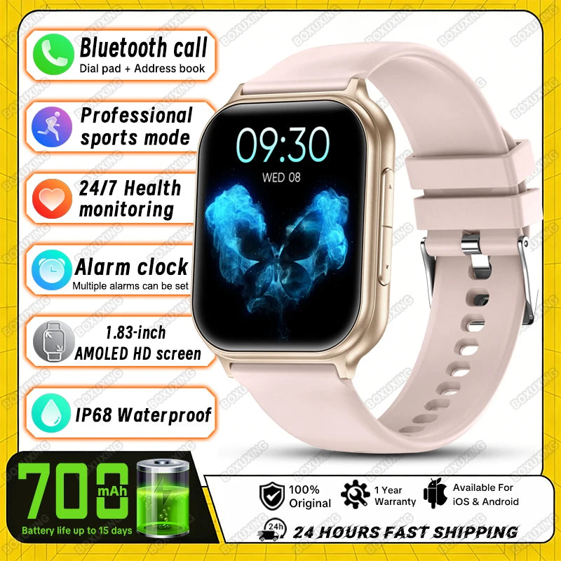Reloj Inteligente Deportivo IP68 con Monitor de Ritmo Cardíaco 24H y Llamadas