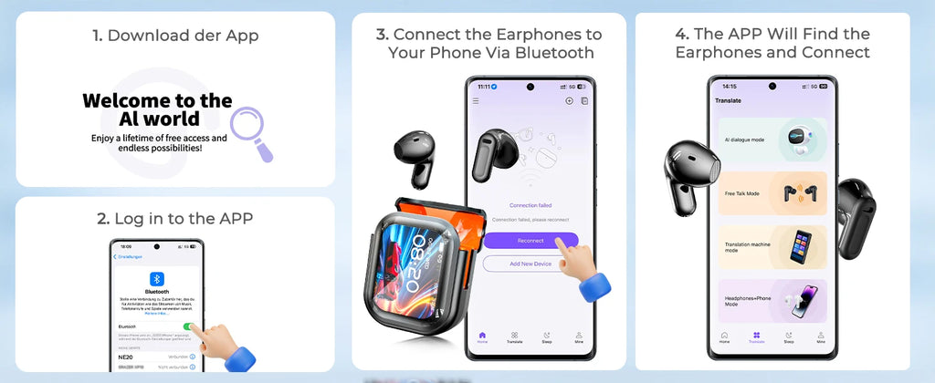 HTC NE20 Auriculares Traductor de Idiomas 6 en 1